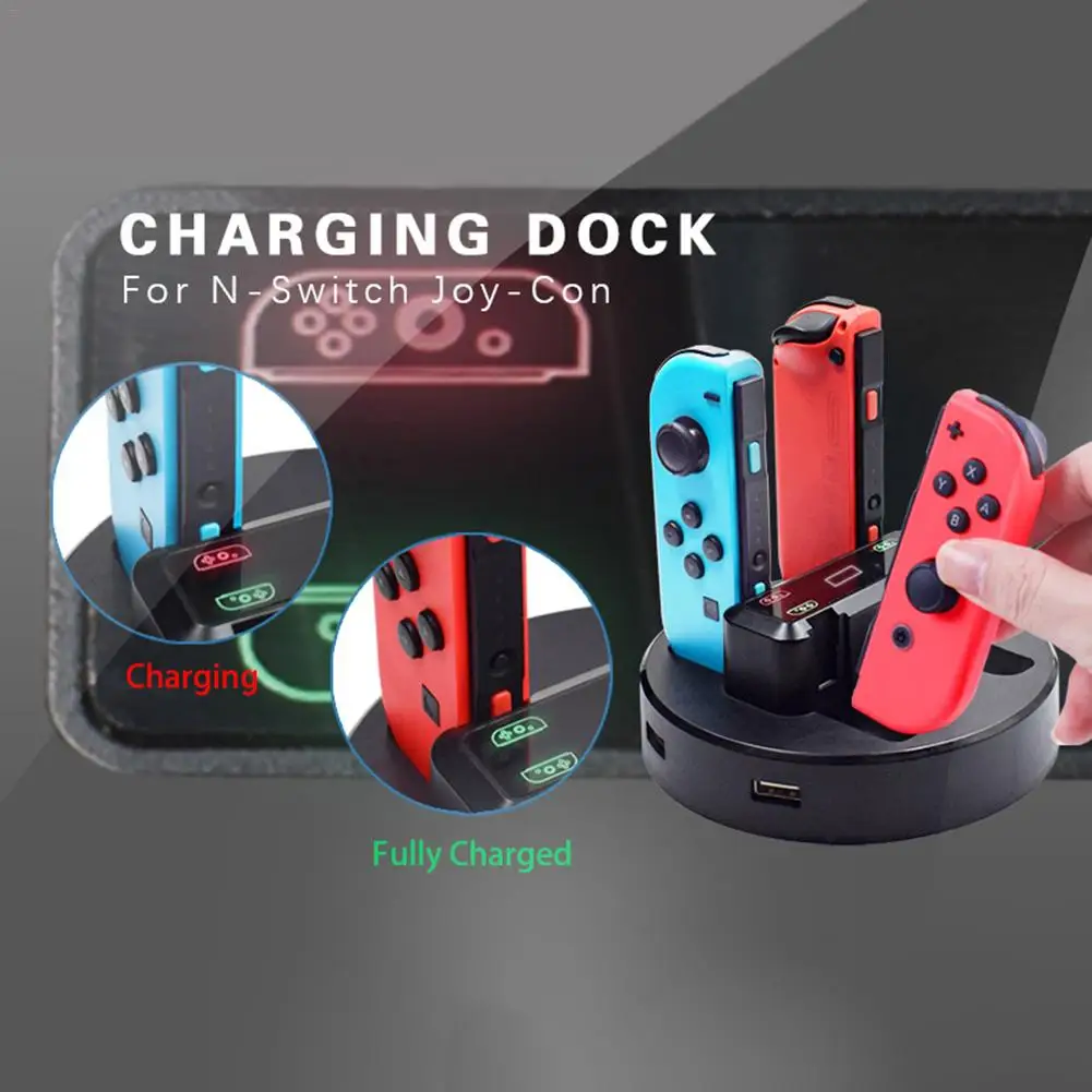 

Charging Station Stand LED Charging Base 4 In 1 Charger Base USB Powered Charging Stand For Nintend Switch Joy-Con Controller