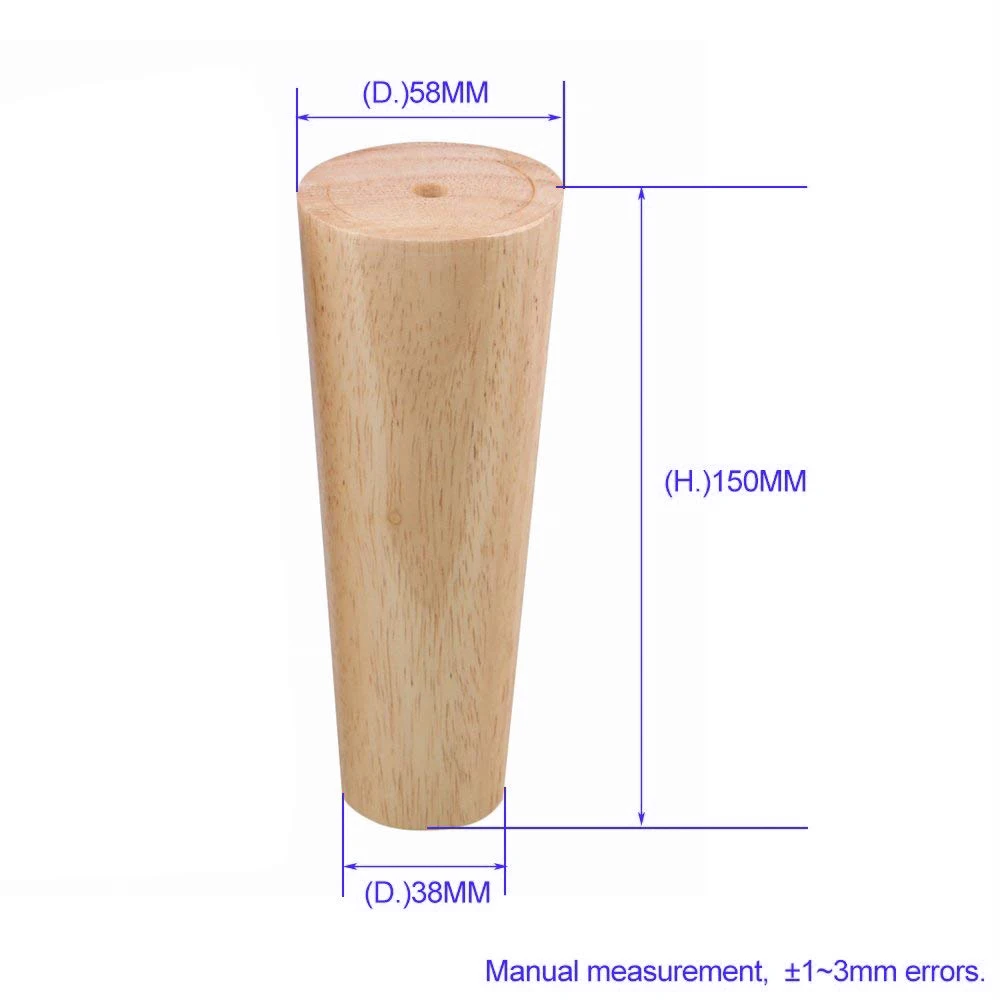 4 шт. дубовая древесина 300x58x38 мм мебельные ножки шкафа ножки стола ножки для дивана с железными прокладками прокладки винты - Цвет: 150x58x38mm