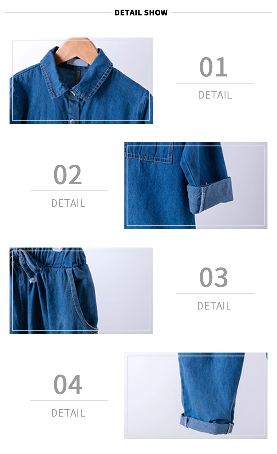 Комплект одежды для девочек, однотонная Джинсовая блузка+ длинные штаны, комплект из 2 предметов для девочек, весенне-Осенняя детская одежда, 6, 8, 10, 12, 13, 14 лет