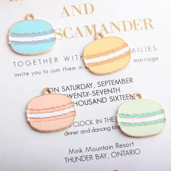 

10pcs Fashion Gold Alloy Enamel Cartoon hamburger Charms Pendant Beads Fit Bracelet For Women Jewelry Making Accessories