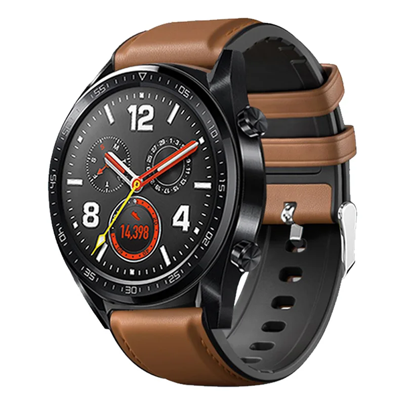 

SOONHUA Leather Silicone Wrist Band Strap Watch Straps For Huawei Watch GT/2Pro Watch Accessories