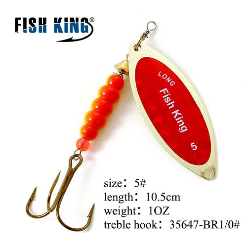 Fishing King 4 цвета 0#-5# spinner ложка приманки с металлической жесткой приманкой с тройным крючком рыболовные снасти Pesca - Цвет: Розовый