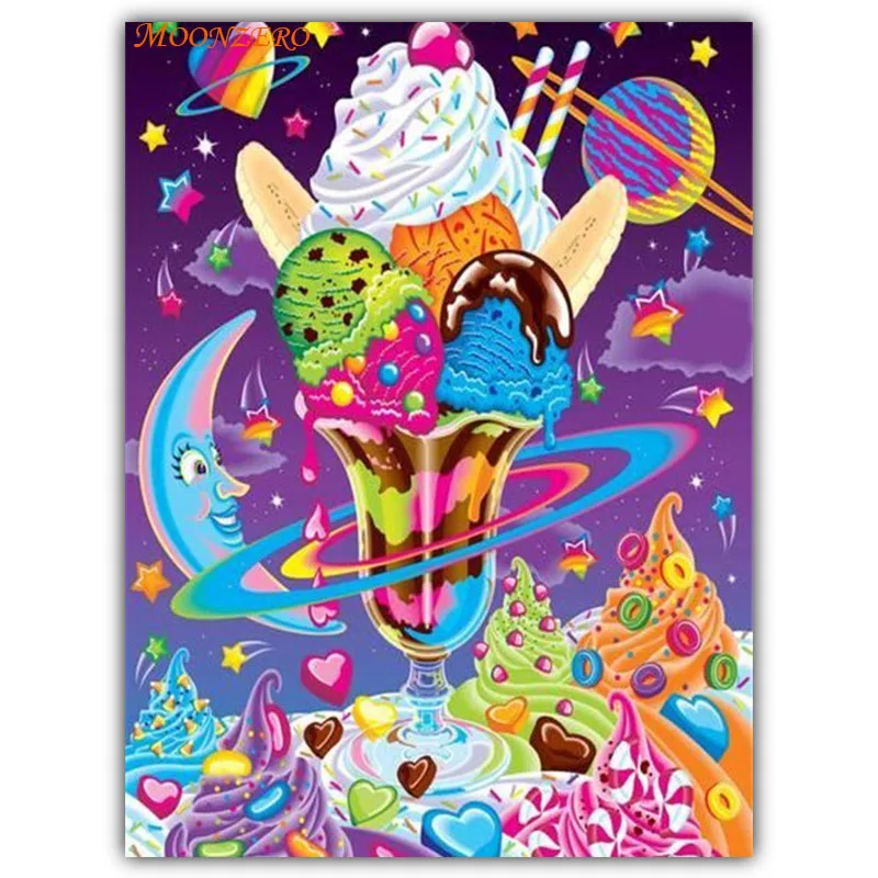 

5D DIY diamond painting diamond embroidery colorful ice cream mosaic home pattern cross stitch craft wall stickers decoration