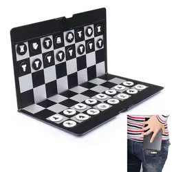 Карманный мини шахматы доска магнитная Портативный шашки набор путешественника плоскости легко носить с собой Семья игры