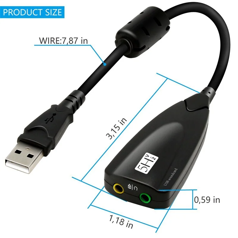 Внешний 7,1 стерео анти-помехи удлинитель USB звуковая карта Микрофон Аудио разъем 3,5 мм адаптер для ПК ноутбук бесплатный привод
