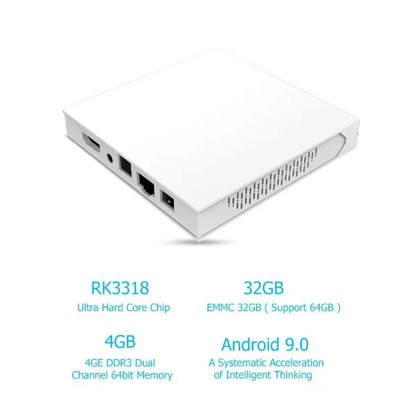 

Android TV Prefix Digital Set-top Box TV Box 4G+32G/4G+64G Android 9.0 RK3318 Quad-Core WIFI BT 4.0 Set Top Box