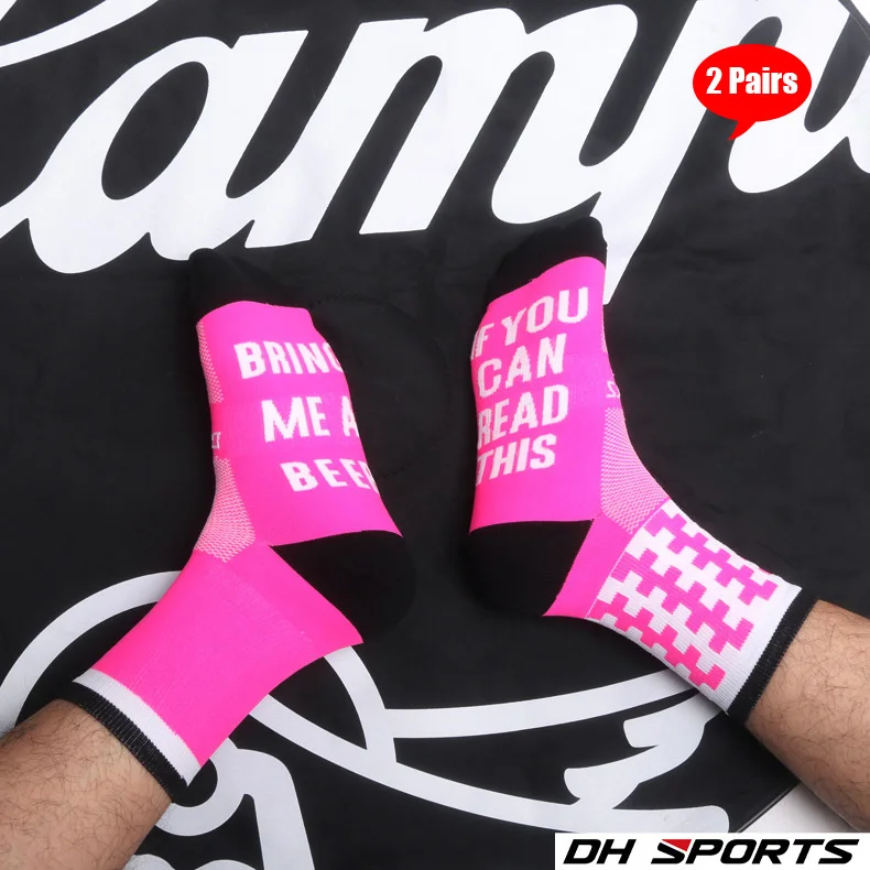 

DH Sports Funny Sports Socks Letter Printed If You Can Read This Bring Me A Beer Cycling Socks Stylish Running Compression Socks