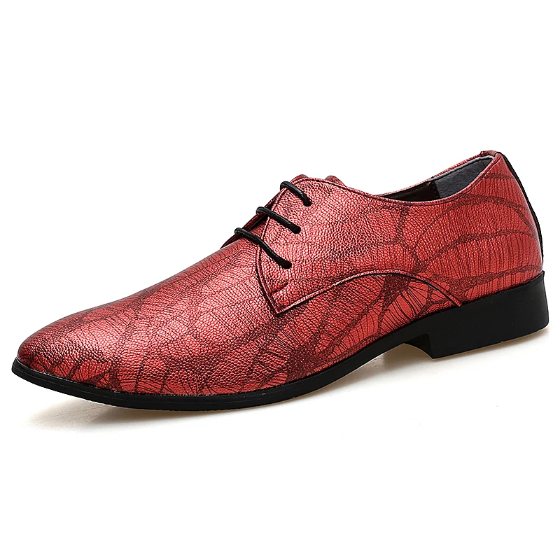 fashion snake skin men leather dress shoes cool designer evening party male footwear italian wedding brogue oxford shoes for men (47)