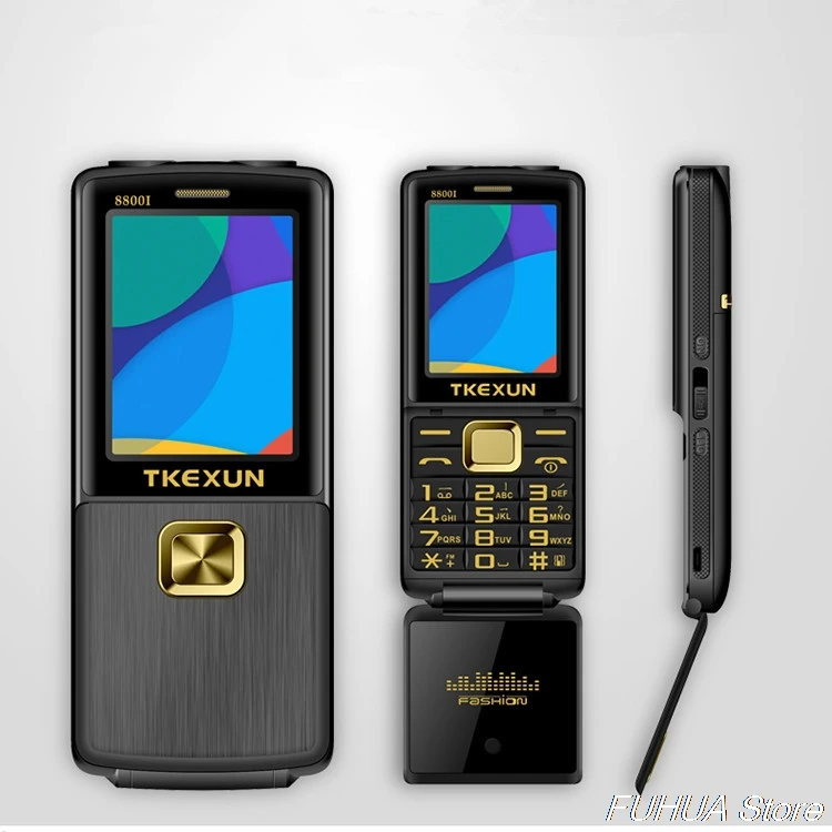 

Magic Voice Flip Metal Body Mobile Phone Dual SIM Dual Flashlight SOS One Key Dial Cellphone TKEXUN 8800i Whatsapp