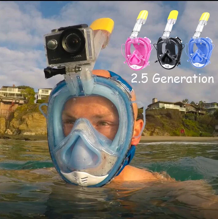 SOFT NOSE Diving Mask Full Face Scuba Mask One-piece Gasbag Anti-fog Snorkeling for Kids Adults