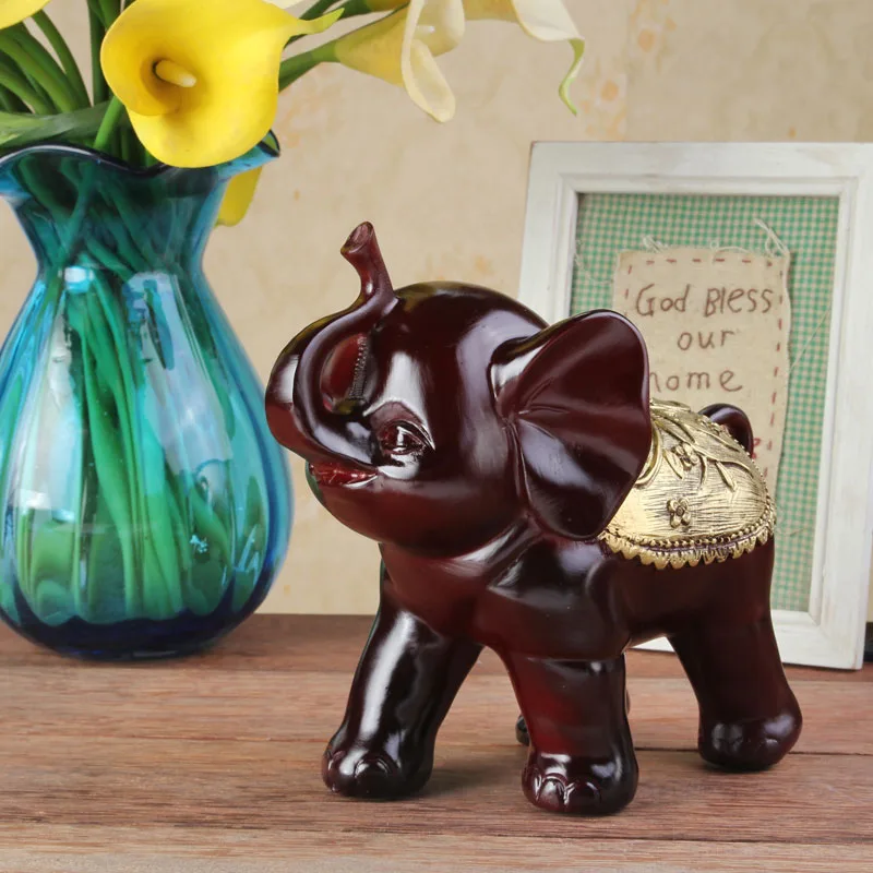 

MONEY DRAWING Elephant Figurines Decoration wine cabinet Creative Home Miniatures Accessory Living Room TV Bench Wedding Gift