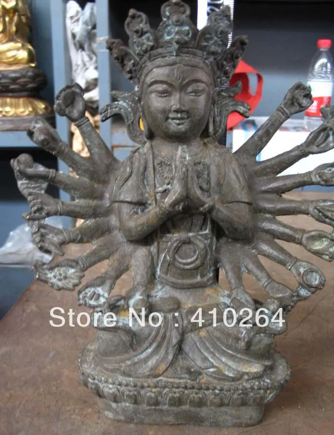 

20cm Good luck Thousand hand GUANYIN Buddha bronze statue