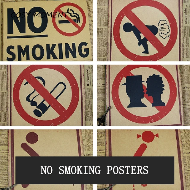 COSY MOMENT No Smoking Toilet Sign Commonweal Vintage Poster Funny