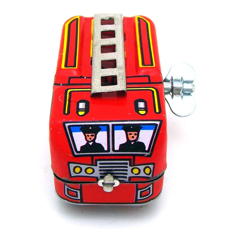Kids Gift Clockwork Toys Retro Steam Train，Fire truck Reminiscence Children Vintage Tin Toy Kid Classic Toys Wind Up Toys Boy