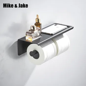 

Bathroom 304 double paper holder with phone shelf bathroom holder plate with Roll Holder Tissue Holder With plate hotel paper