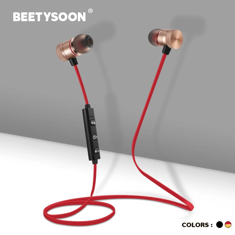 

BEETYSOON Ear Hook Buetooth Headphones Waterproof Wireless Headphone Sports Bass Bluetooth Earphone With Mic For Phone Headset