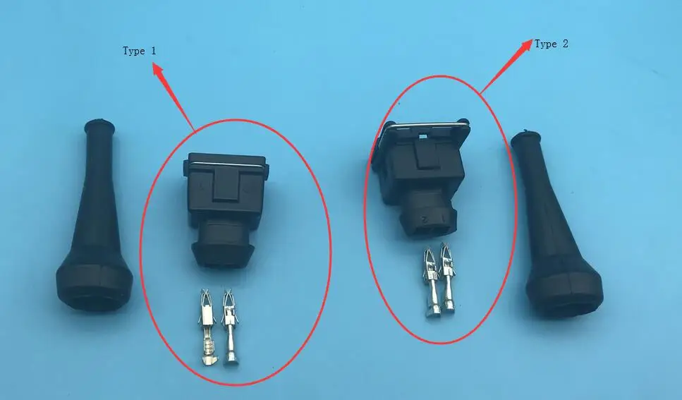 

827551-3/828657-3 sealed EV1 PA66 2 pin Fuel injector plug Tyco/amp auto wire harness connector with rubber boot