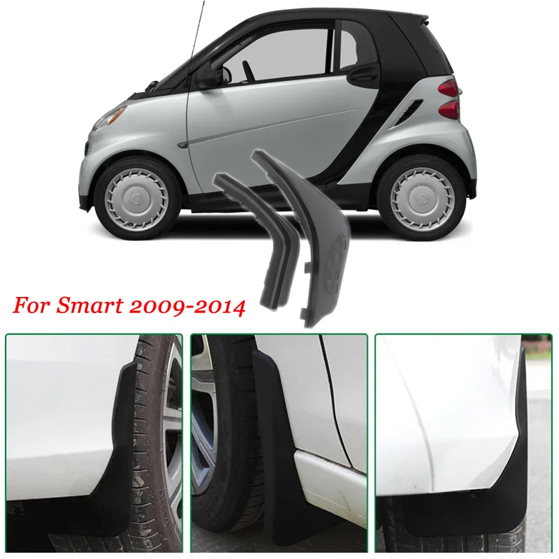 

4pcs Premium Heavy Duty Molded Splash Mud Flaps Guards Fenders For Benz Smart 2009-2014