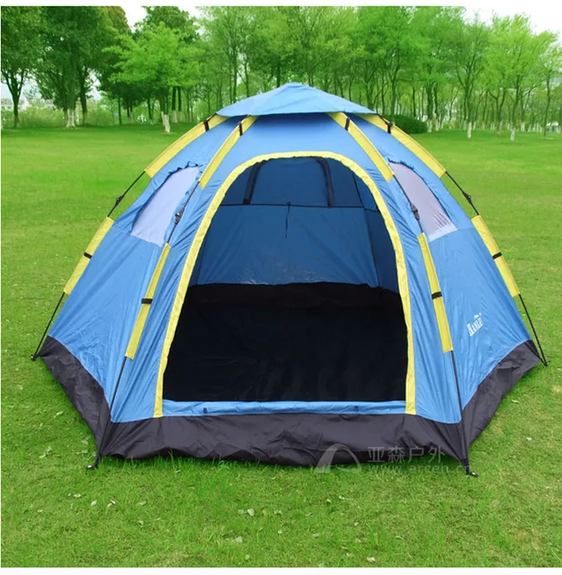 Best Price Fully-automatic outdoor camping tent tourism tents 3-4-6-8 hexagonal big tent/6-8persons large family automatic camping tent