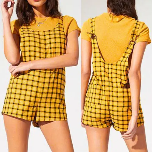 girls yellow overalls
