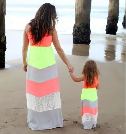 Mommy And Me Matching Dresses 2017 Summer Mother Daughter S Mommy And Me Matching Dresses 2017 Summer Mother Daughter S Outfits Lace Bohimia Beach Dress Family Look Clothes In From