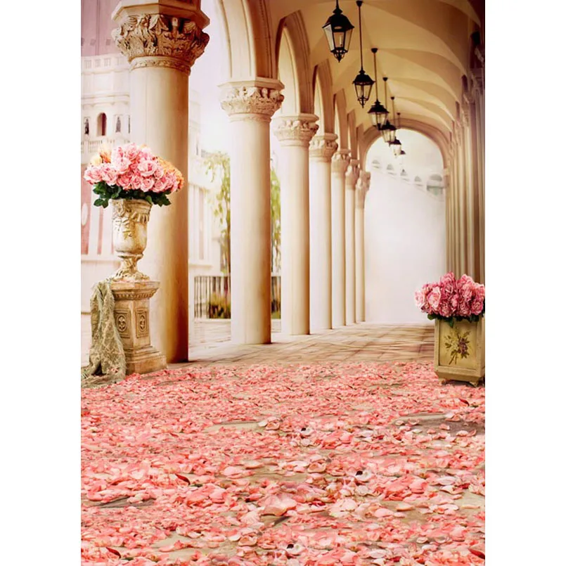 

10x16ft Wedding Room Seamless Vinyl Photography Backdrops Computer Printed s770 Pink Flower Background For Photo Studio
