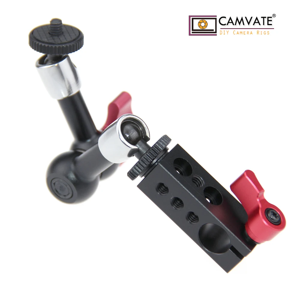 

CAMVATE 7" Articulating Magic Arm 15mm Single Rod Clamp for DSLR Camera LED Light Monitor C1100 camera photography accessories