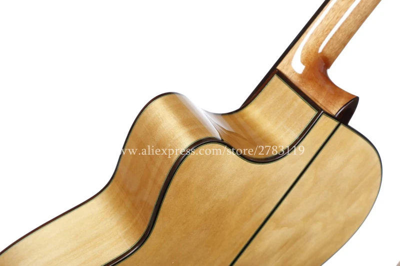 2018 New arrival Flagship Handmade 39 Electric Acoustic Flamenco guitar With Solid Spruce/Aguadze Body,Electric Classical guitar