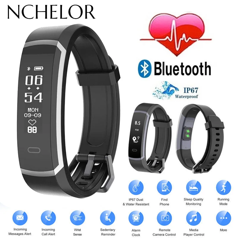 

Sport Smart Bracelet Real-time Heart Rate Monitor Fitness Tracker Alarm Clock Stopwatch Pedometer Message Reminder Smart Band