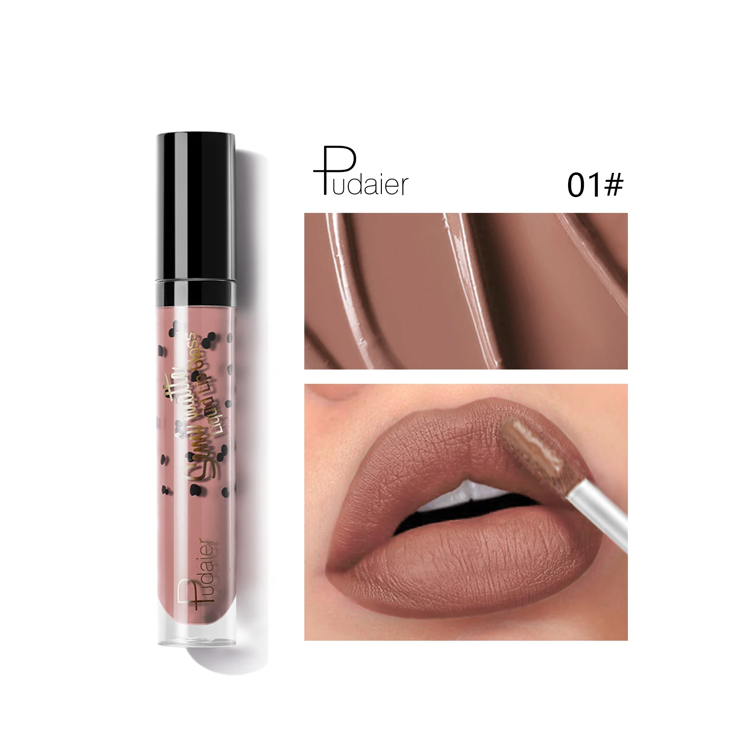 Pudaier 12 Colors Lip Gloss Liquid Lipstick Long Lasting Moisturizing No Fading Matte Velvet Lip Glaze Makeup for Beauty TSLM1 - Цвет: 01