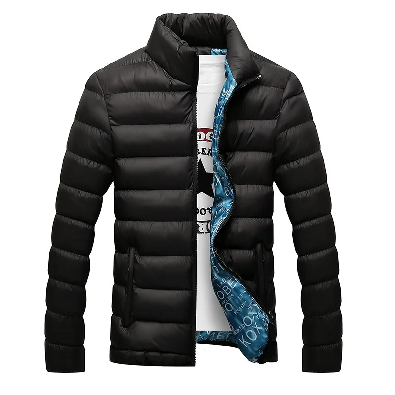 NIANJEEP, повседневная мужская куртка, поступление, зимняя верхняя одежда, пальто, Мужская Удобная теплая куртка-бомбер, мужские одноцветные качественные пальто, Homme 4XL - Цвет: 1