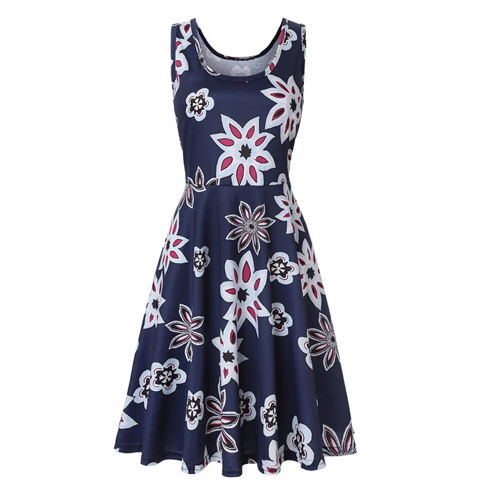 Синее Платье С Цветочным Принтом фото 8