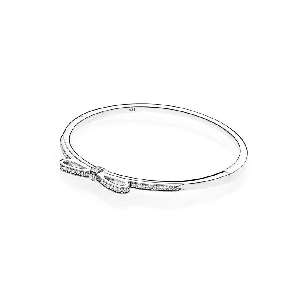 

Authentic 925 Silver Charm Bracelet Bowknot charm Bracelet fit Original DIY Jewelry Gift for women