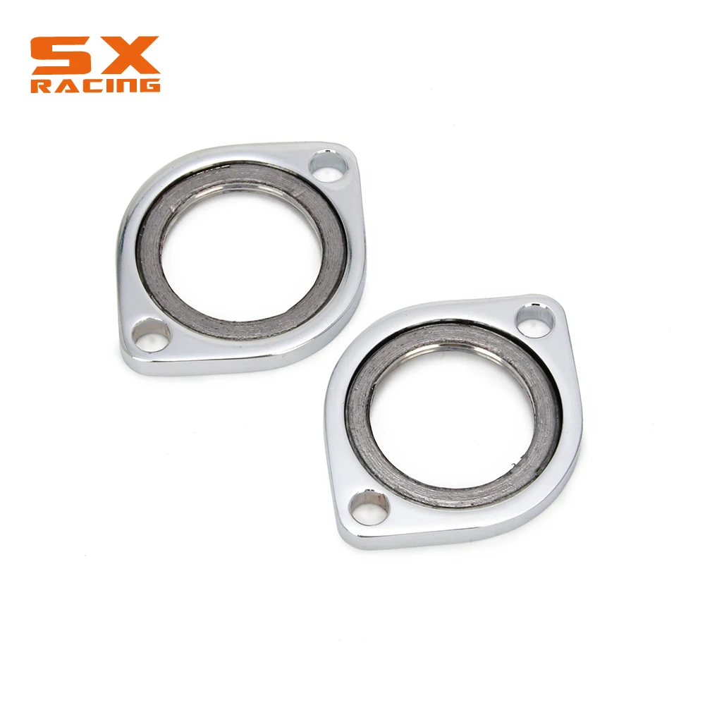 Motorcycle Street Bike Exhaust Flange Kit W/ Graphite Dount Gasket For