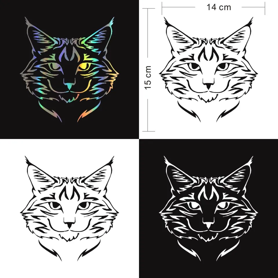 Anycuros Maine Coon Cat Breed Kitten Pet Animal Vinyl Decal Classic Cartoon Window Decoration Car Sticker 1415CM  (2)