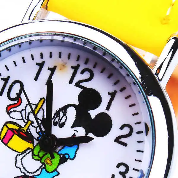 1 шт. Микки Маус бренд детские Мультяшные наручные часы модные из искусственной кожи спортивные часы дамы Стразы платье часы relogios