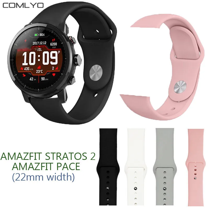 

For Xiaomi Amazfit Stratos 2/amazfit Pace strap smart watch band silicone soft belt 22mm for galaxy watch 46mm/huawei watch gt