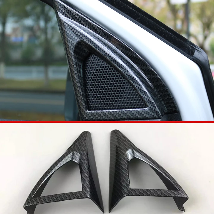 

Carbon fiber Style Interior Tweeter Cover Trim For Peugeot 3008 2016 2017 Car Accessories Stickers