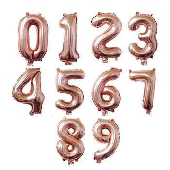 

Nicro 16 inch Inflatable Rose Gold Number Balloons Digit Happy Birthday Wedding Christmas Decoration Event Party Supplies #Bal08