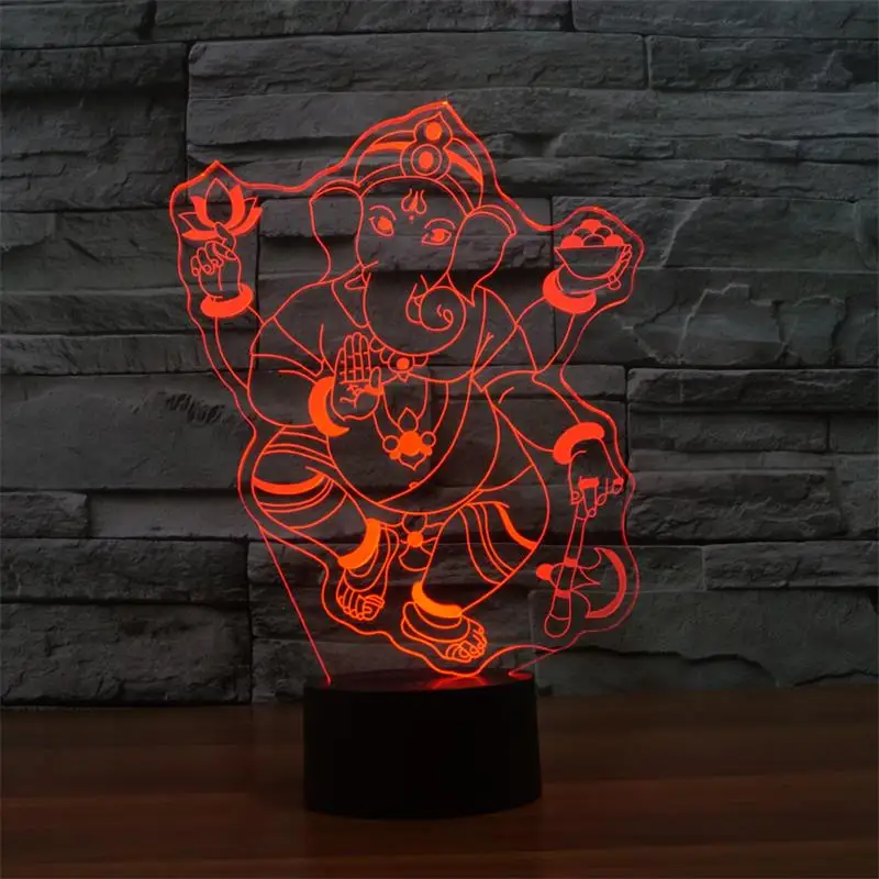 Koop Ganesh LED RGB Touch Tafel Lamp voor Kerst Sfeer 3D Nachtlampje Lampara Touch Lamp
