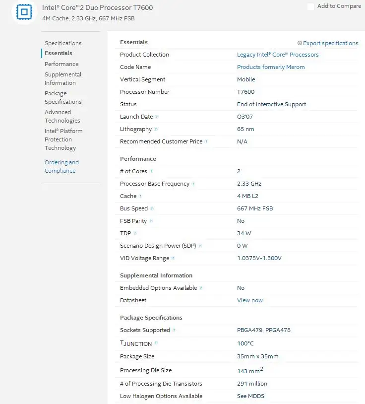 cpu socket Free Shipping intel CPU laptop Core 2 Duo T7600 CPU 4M Socket 479 Cache/2.33GHz/667 Dual-Core Laptop processor support 945 core processor