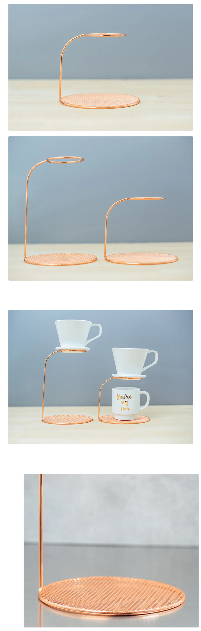 Розовое золото, фильтр для кофе, стойка для чайных листьев, держатель для фильтра, 2 размера, подставка для стоек, капельница, фильтр для кофе, чашка
