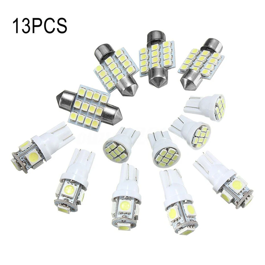 13 шт. T10 5050 5SMD 1206 8SMD 3528 12SMD Внутреннее освещение X ошибок светодиодный внутренний свет комплект посылка для honda civic подходит для CRV