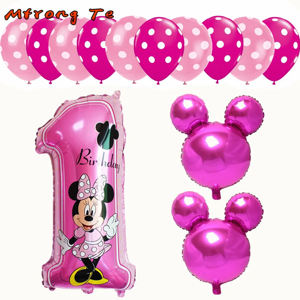 

13 Pcs new Number 1st First Birthday Girl Boy Balloon Kids Birthday Combination Decoration Helium Balloon Party Supplies