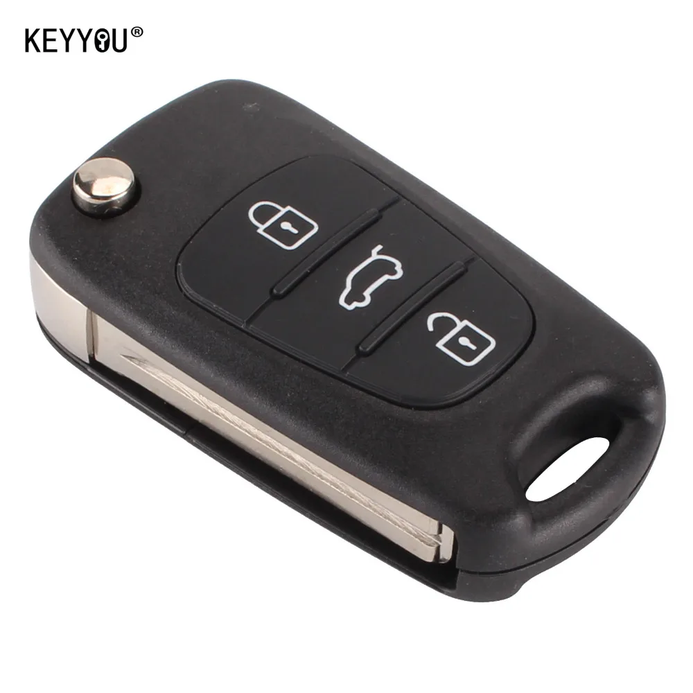 KEYYOU новый автомобильный запасной чехол для ключа 3 кнопки флип пульт