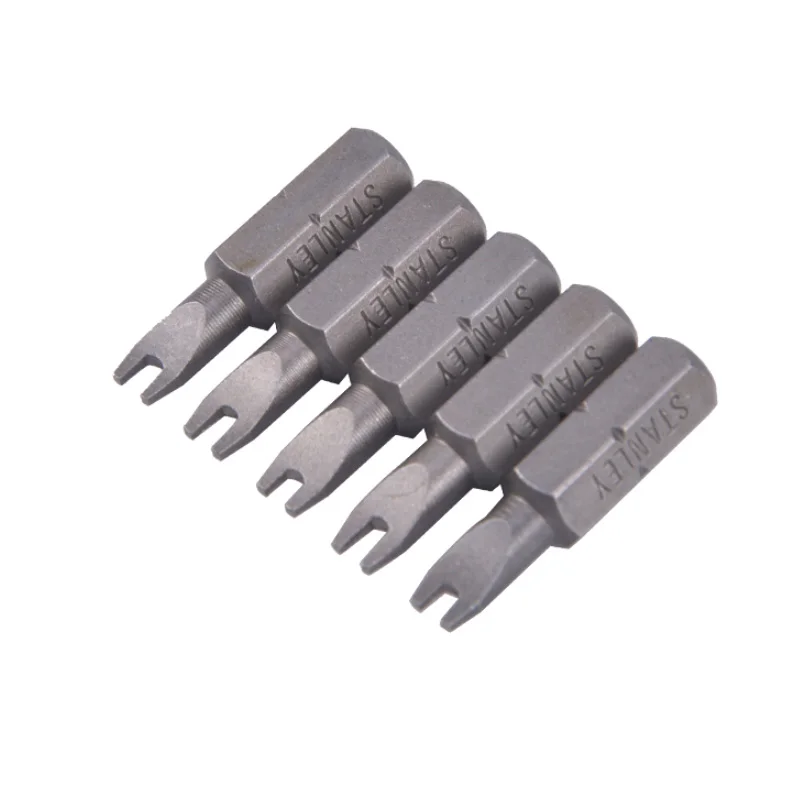 Stanley 10 piece 1/4" hex shank 25mm U10 or 50mm U6 precision U type screwdriver bits h fork