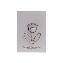 Металлические скрепки для бумаги, булавка для книг, закладка для заметок, клипса для офиса, школы, канцелярские принадлежности, милая птица, цветок, темный D14