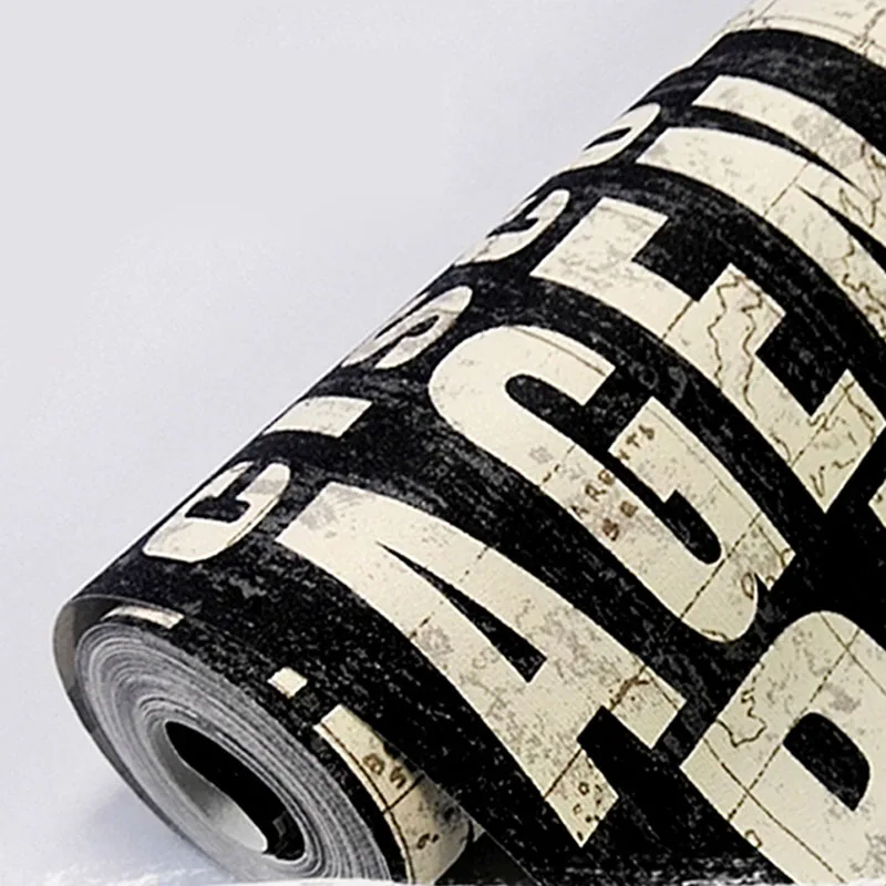 

Modern Words Textured Letters Wallpaper Embossed 3D Wall Paper Covering PVC Vinyl Wallpaper for TV Background Waterproof Paper