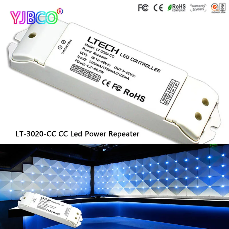 

led amplifier LT-3020-CC Led Power Repeater for cob led/led panel light DC12-48V CC 1400/1750/2100mA 3in *1CH accept PWM control
