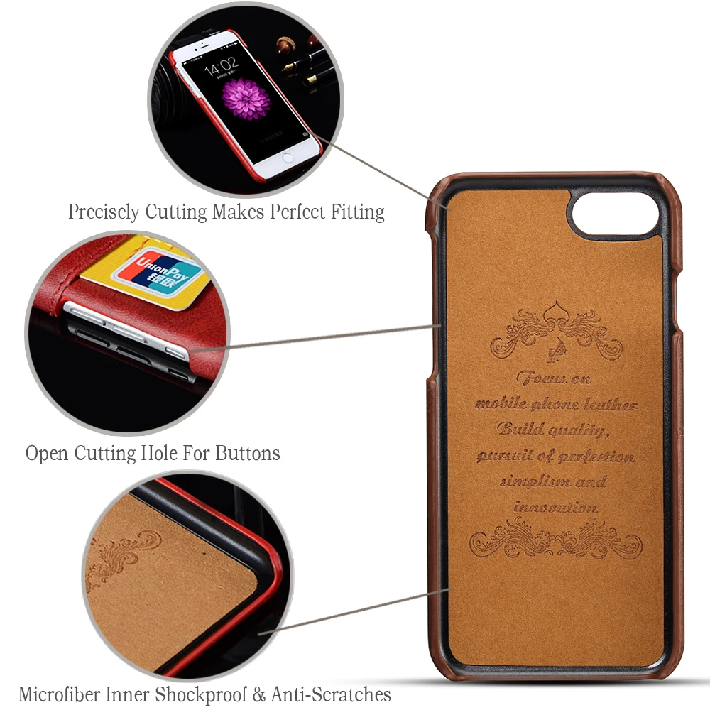 ZYSTERT Case for iPhone 6 Plus iPhone 6ケースカバーレザー高級財布カードホルダーiPhone 7 6 6s Plus Funda用ソフトバックCapa